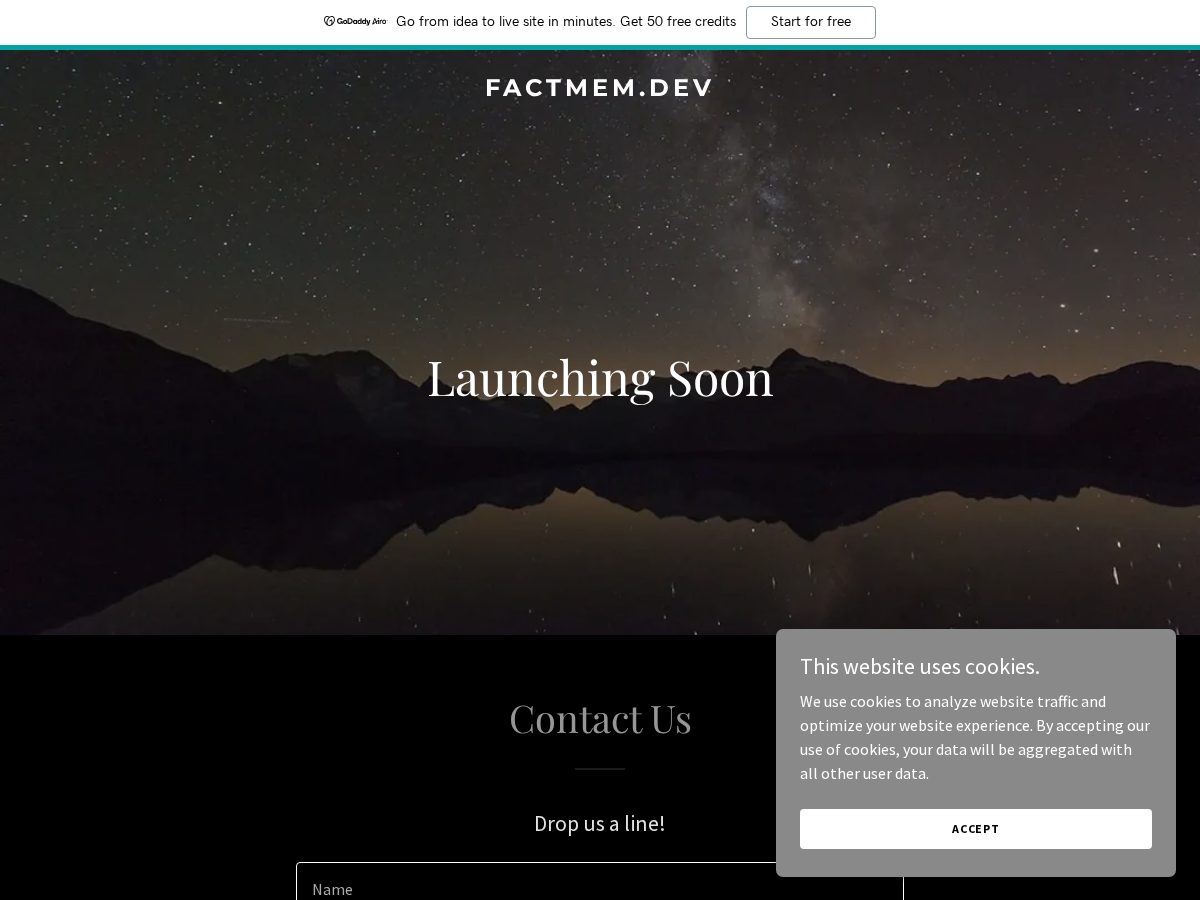 Landing-page snapshot of factmem.dev