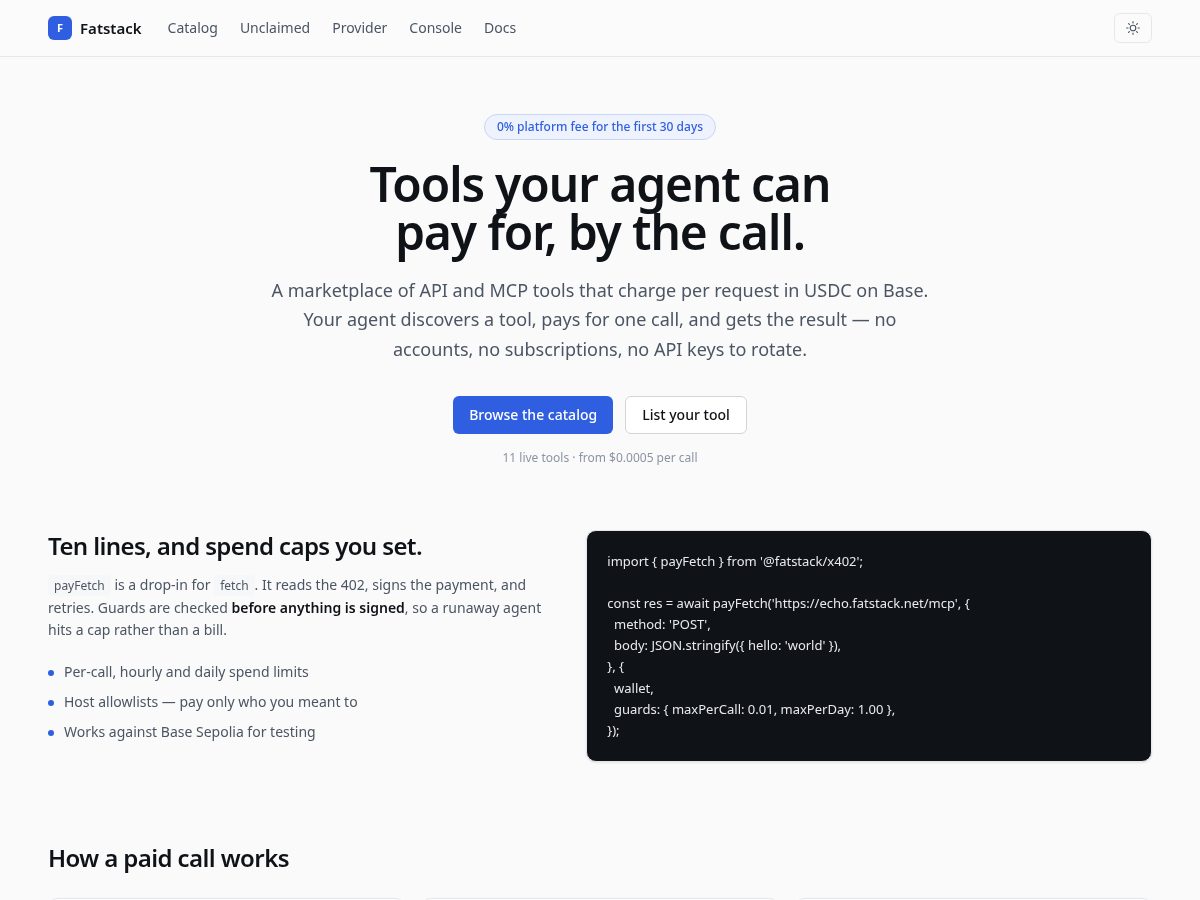 Landing-page snapshot of fatstack.net