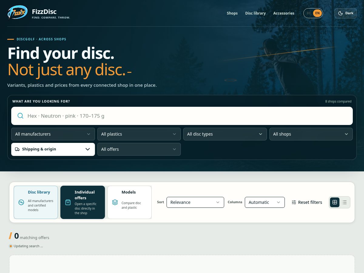 Landing-page snapshot of fizzdisc.com