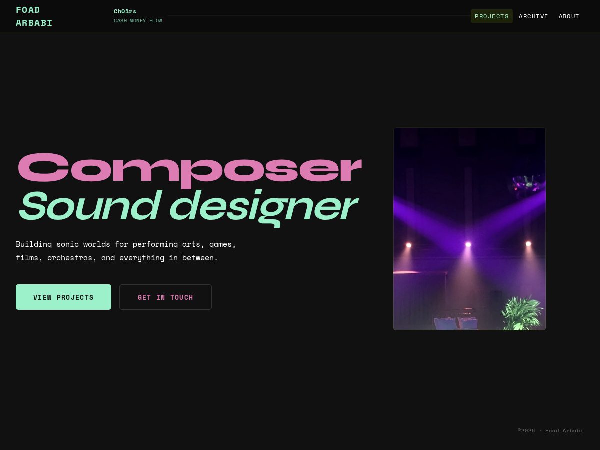 Landing-page snapshot of foad.studio