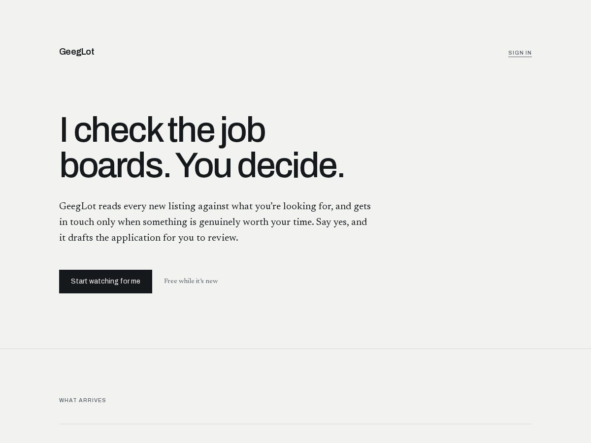Landing-page snapshot of geeglot.com