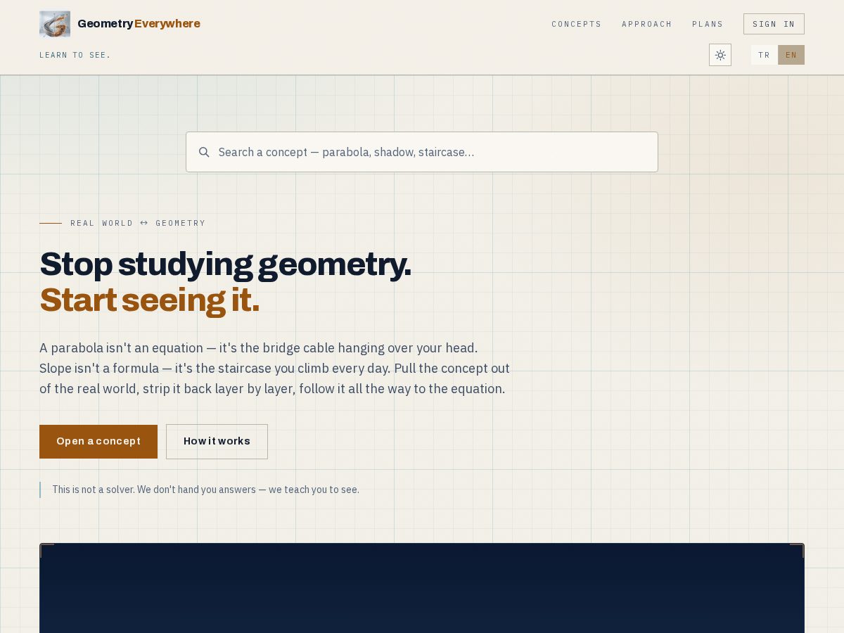 Landing-page snapshot of geometryeverywhere.com