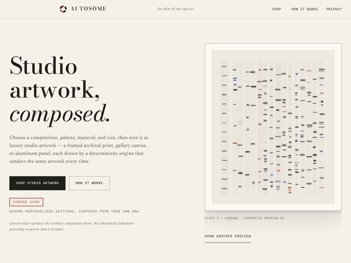 Landing-page snapshot of getautosome.com