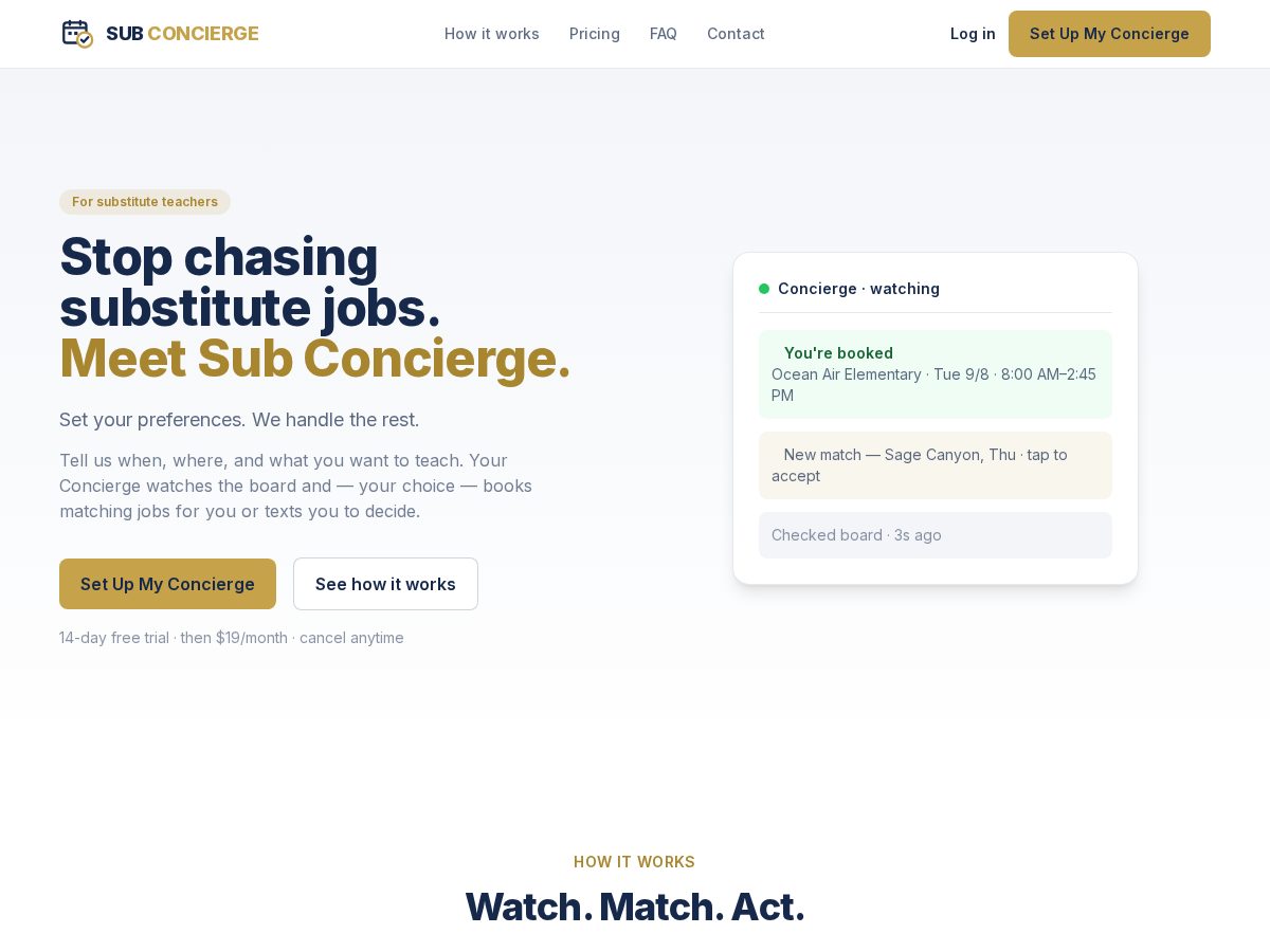 Landing-page snapshot of getsubconcierge.com