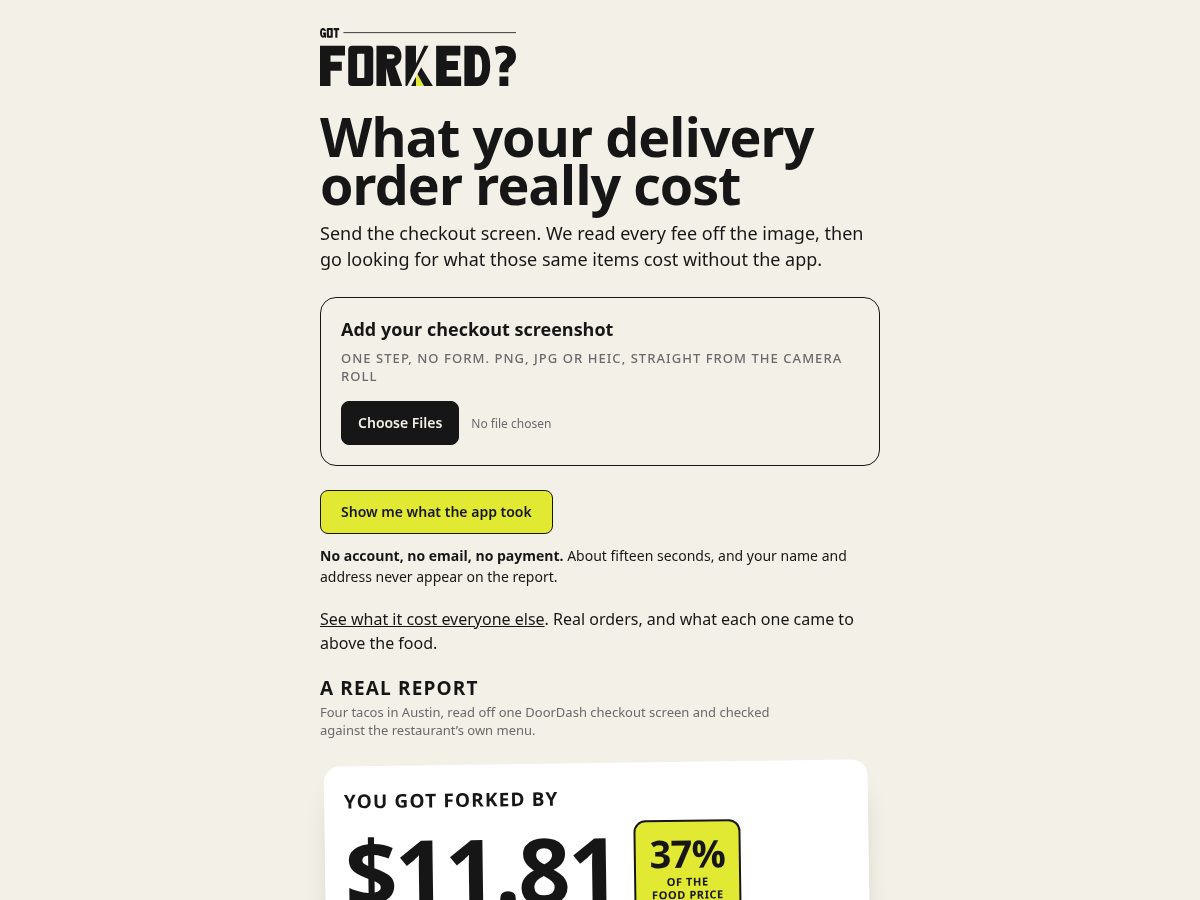 Landing-page snapshot of gotforked.com