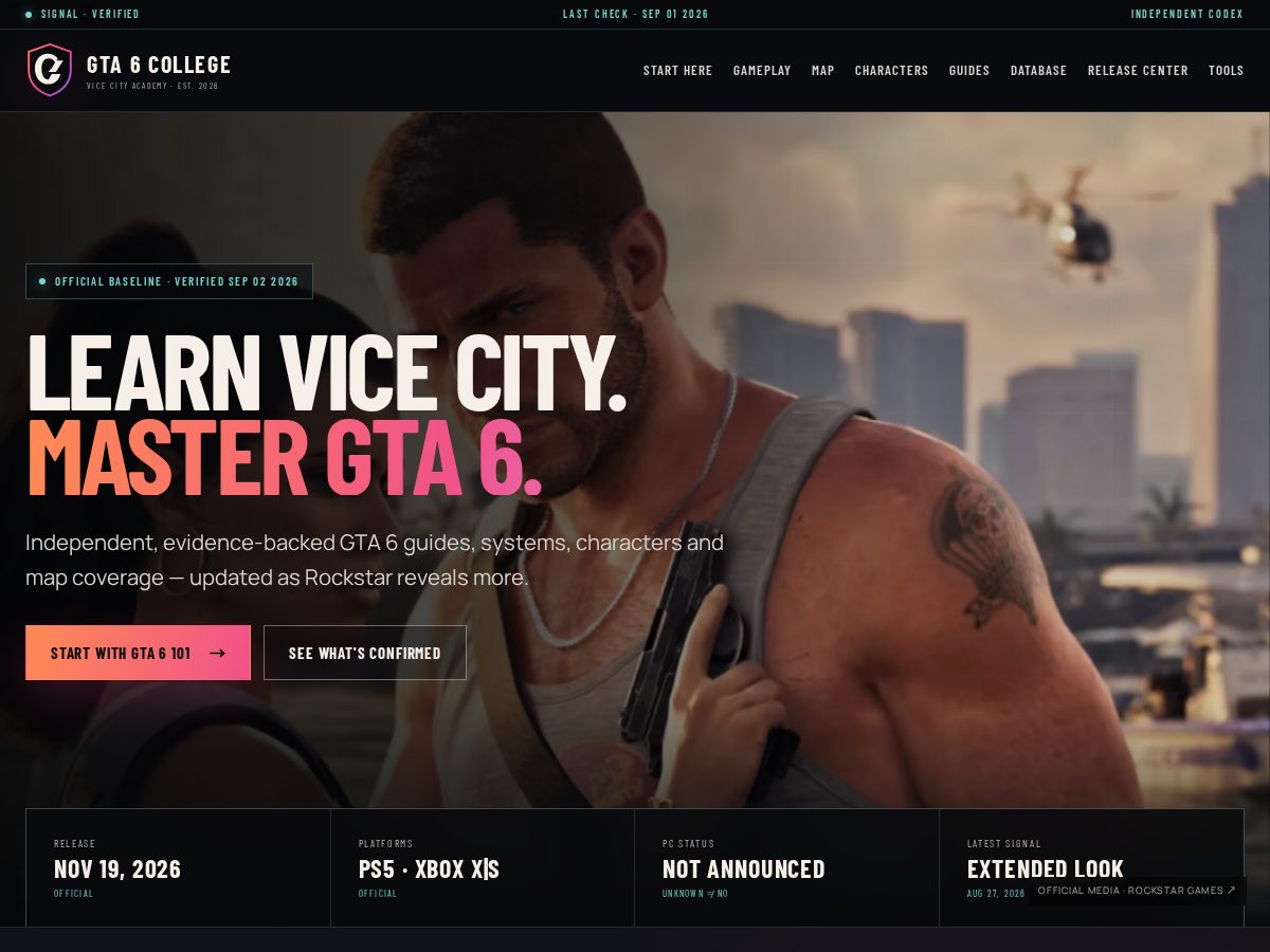 Landing-page snapshot of gta6.college