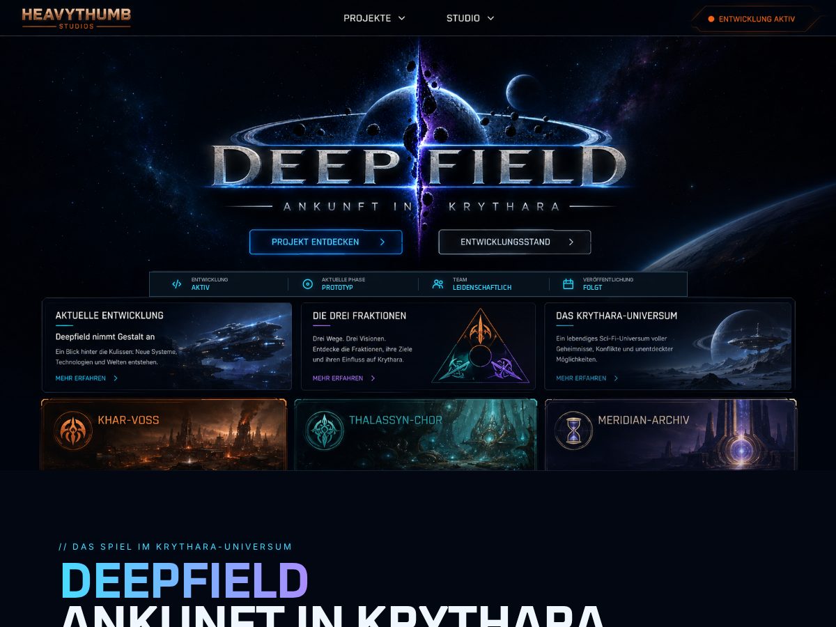 Landing-page snapshot of heavythumb-studios.com