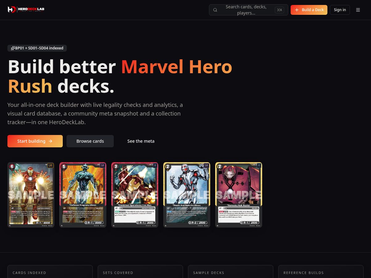 Landing-page snapshot of herodecklab.com