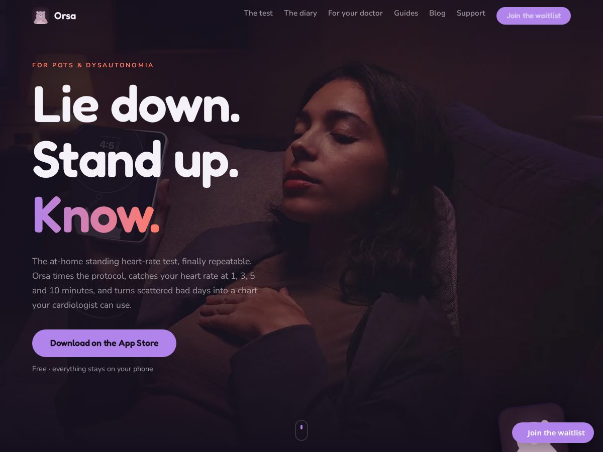 Landing-page snapshot of heyorsa.com