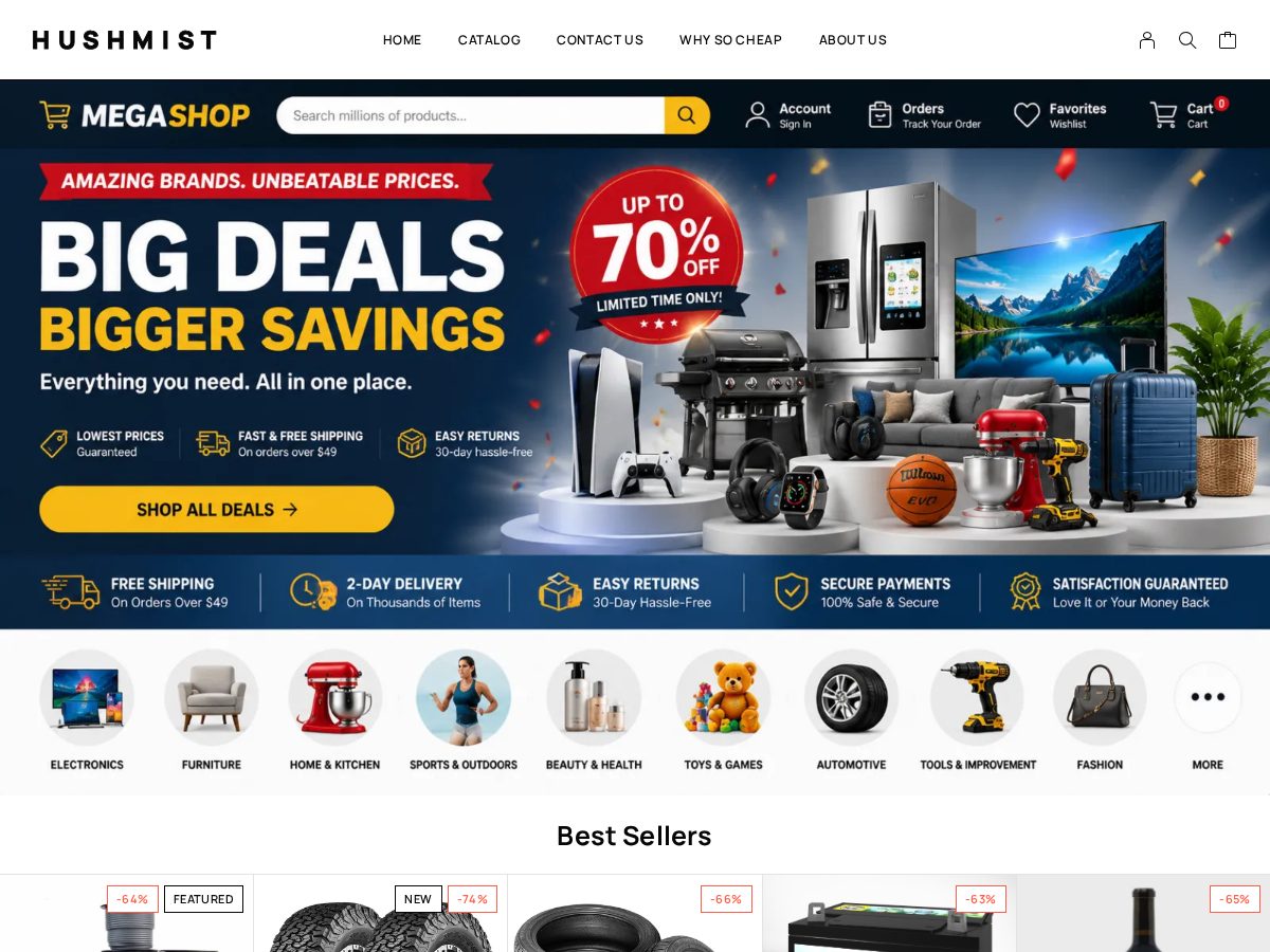 Landing-page snapshot of hushmist.shop