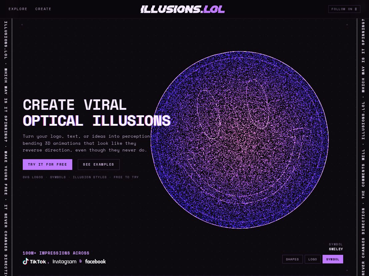 Landing-page snapshot of illusions.lol