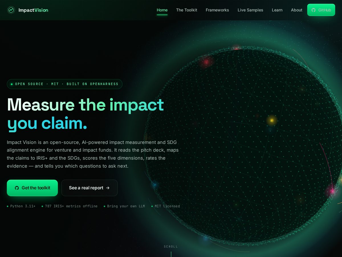 Landing-page snapshot of impactv.org
