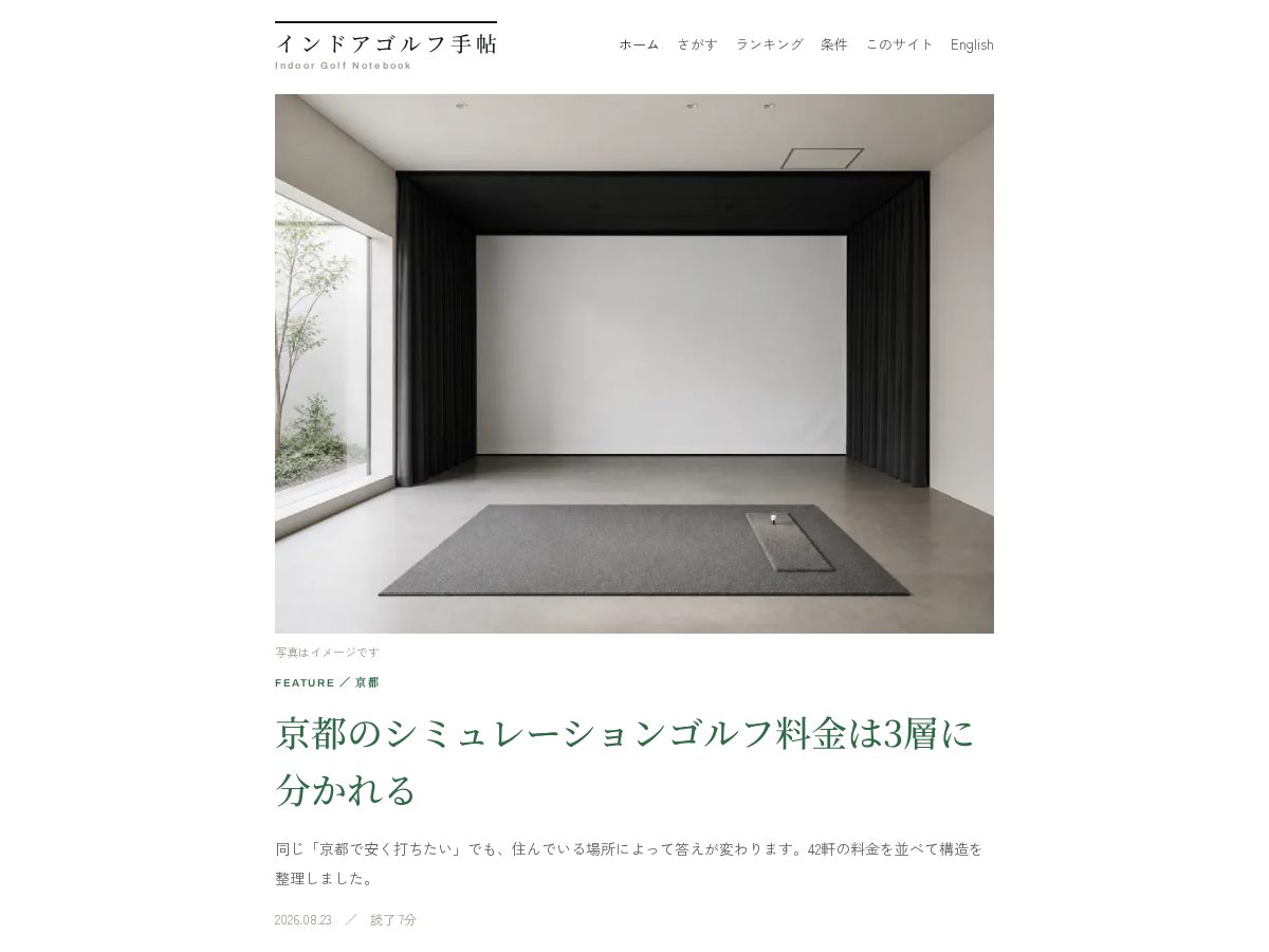Landing-page snapshot of indoor-golf-notebook.com