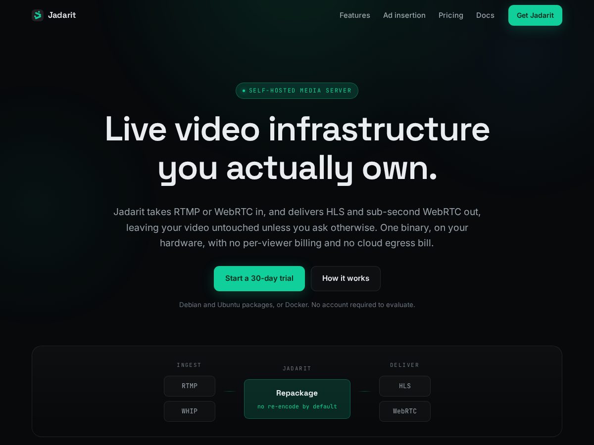 Landing-page snapshot of jadarit.com