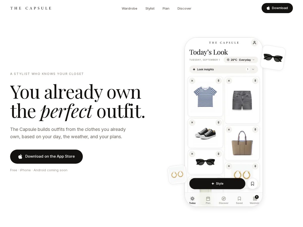 Landing-page snapshot of jointhecapsule.com