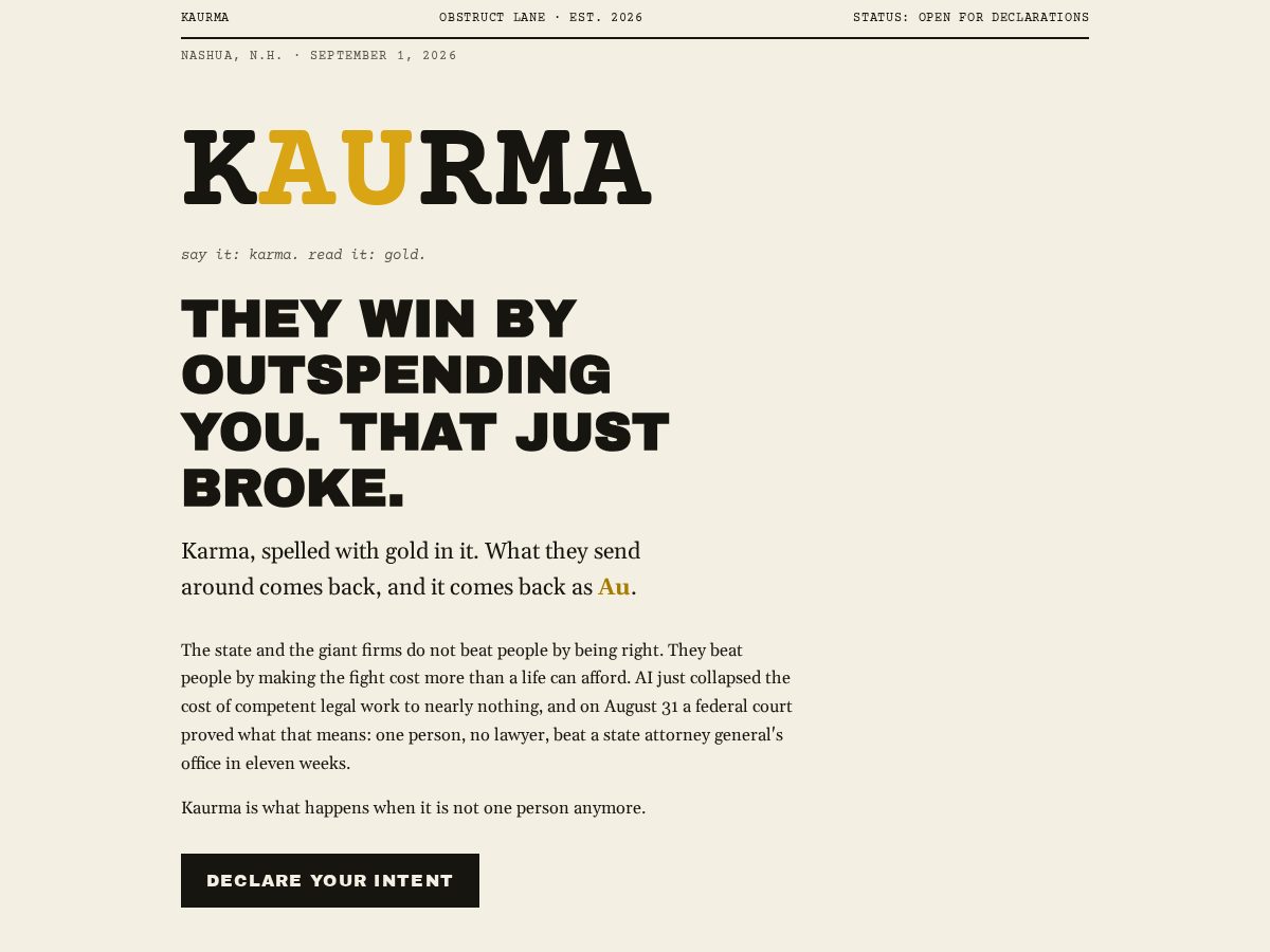 Landing-page snapshot of kaurma.org