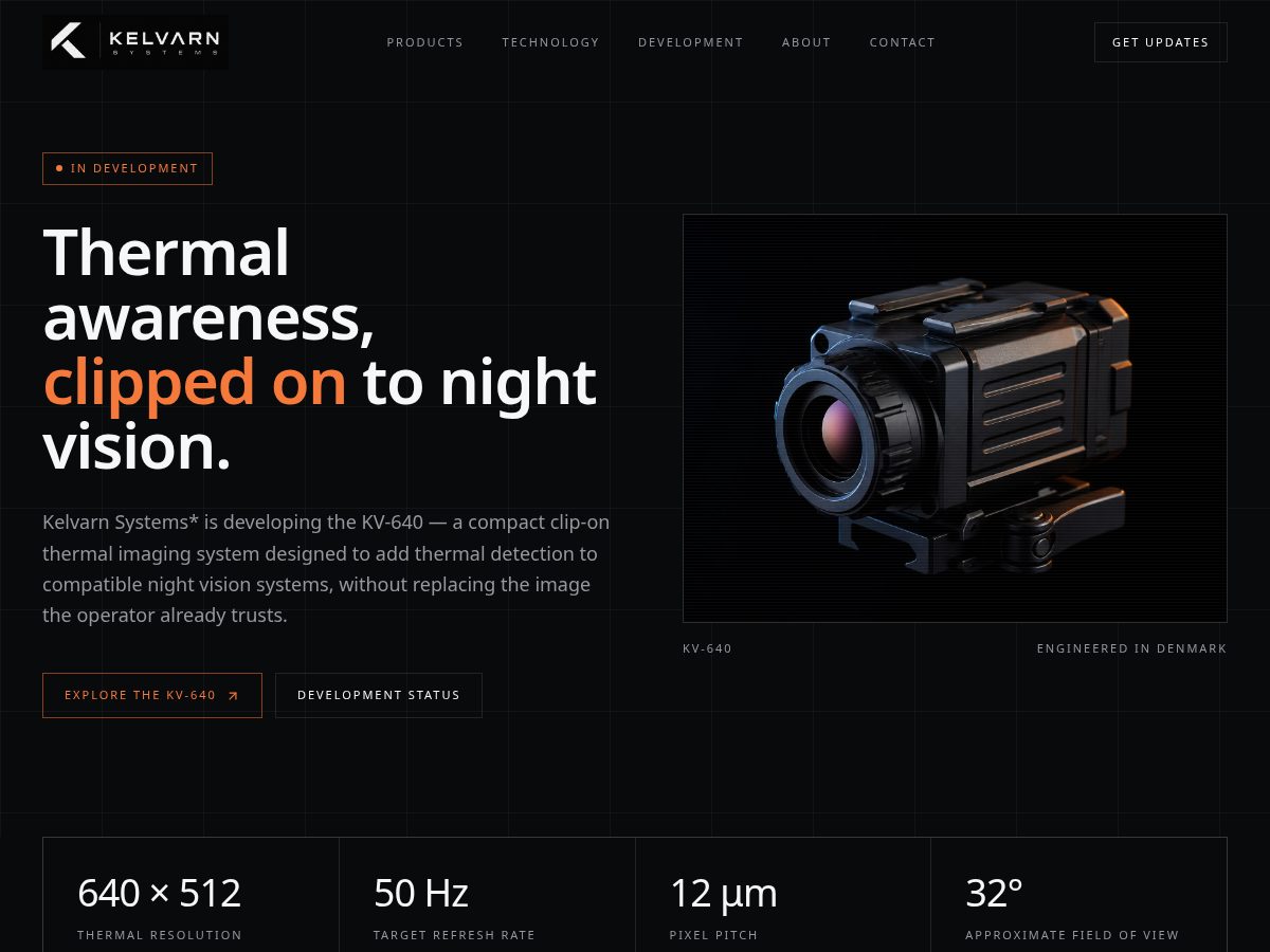 Landing-page snapshot of kelvarnsystems.com