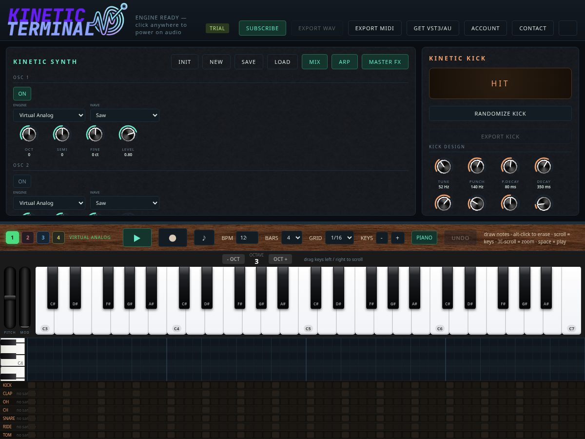 Landing-page snapshot of kineticterminal.com