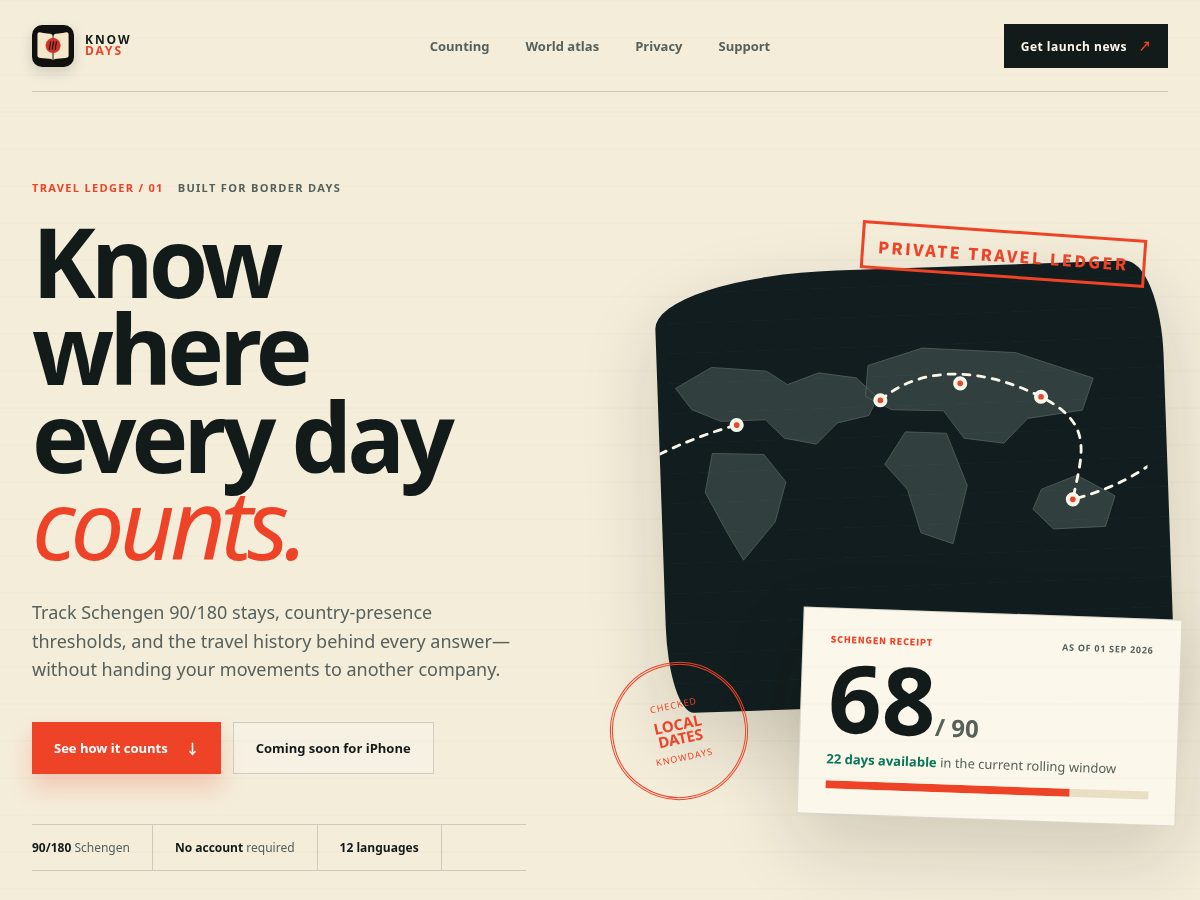 Landing-page snapshot of knowdays.com