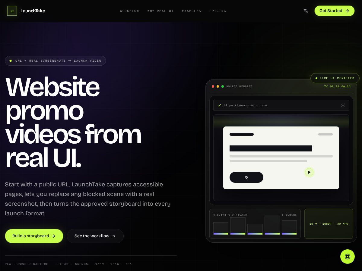 Landing-page snapshot of launchtake.com