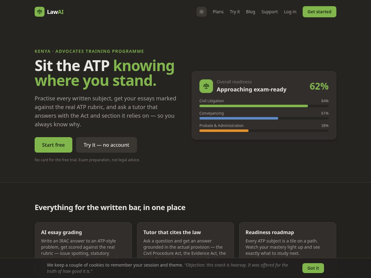 Landing-page snapshot of lawai.bar