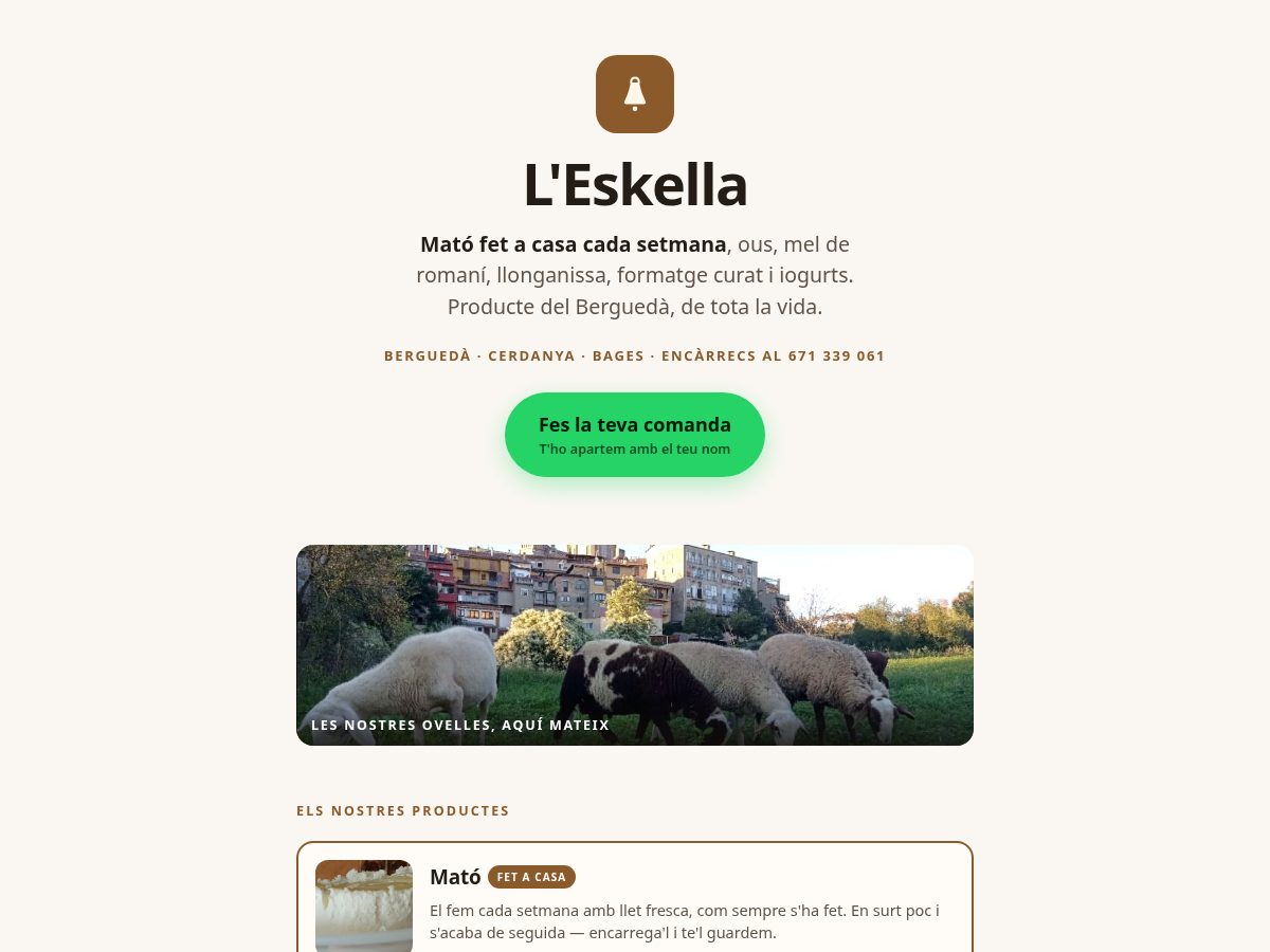 Landing-page snapshot of leskella.com