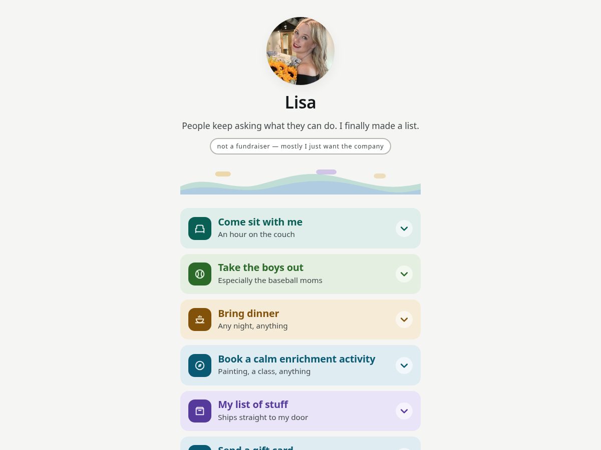 Landing-page snapshot of lisasunset.com