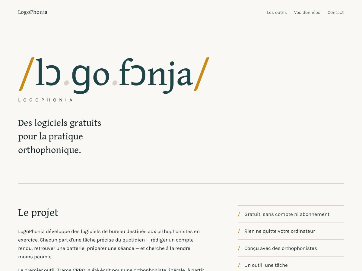 Landing-page snapshot of logophonia.org