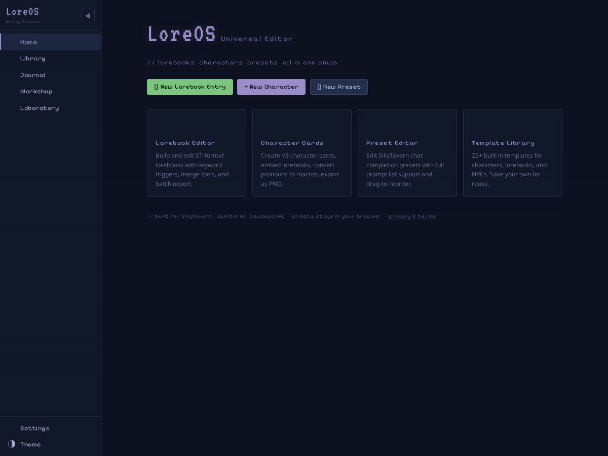 Landing-page snapshot of loreos.net