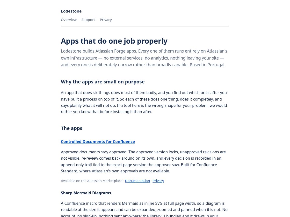 Landing-page snapshot of madebylodestone.com