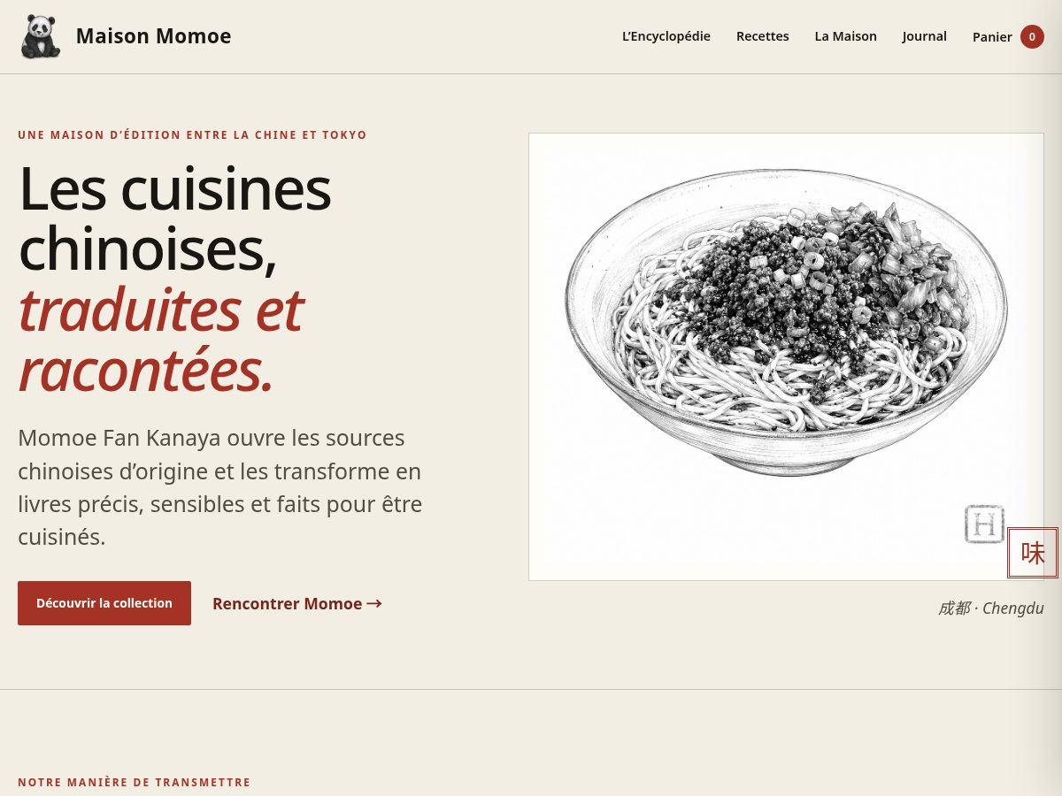 Landing-page snapshot of maisonmomoe.com