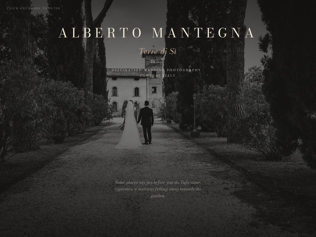 Landing-page snapshot of mantegnaweddings.com