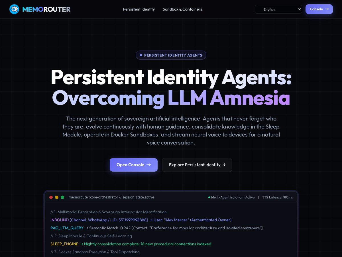 Landing-page snapshot of memorouter.com