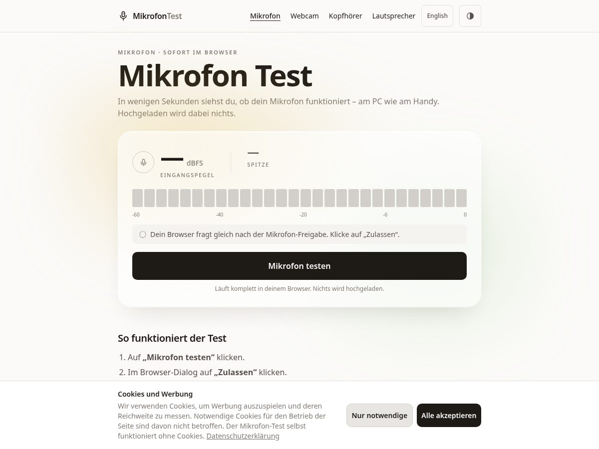 Landing-page snapshot of mikrofontesten.com