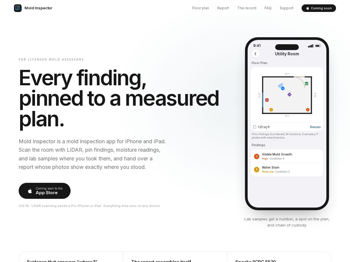 Landing-page snapshot of moldsurvey.com