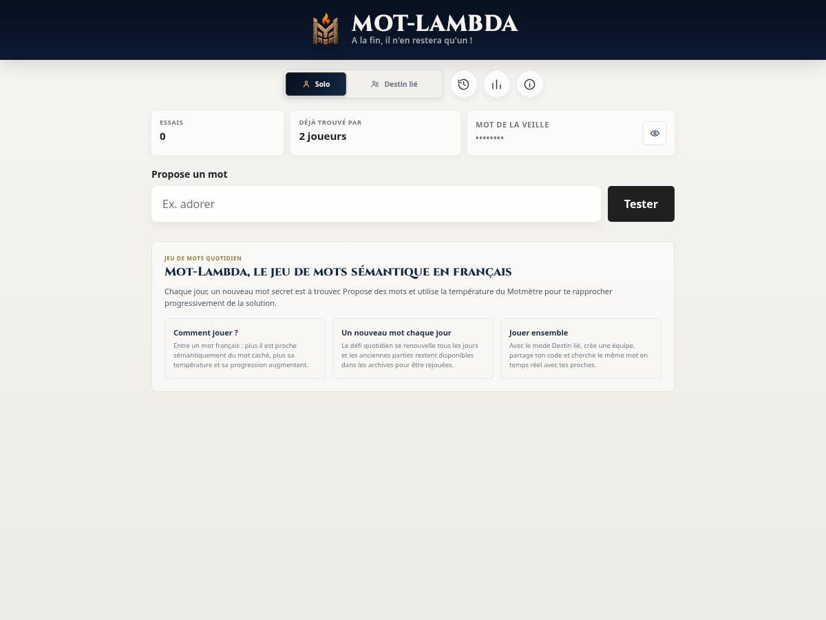 Landing-page snapshot of motlambda.com
