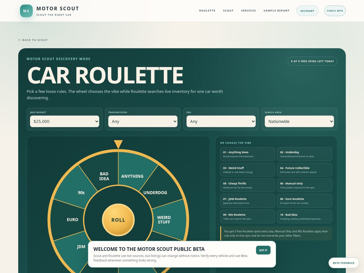 Landing-page snapshot of motorscout.org