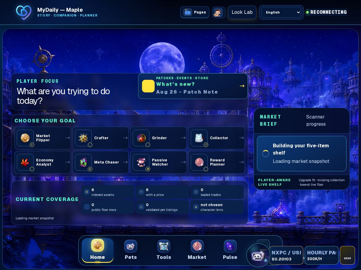 Landing-page snapshot of mydailymaple.com