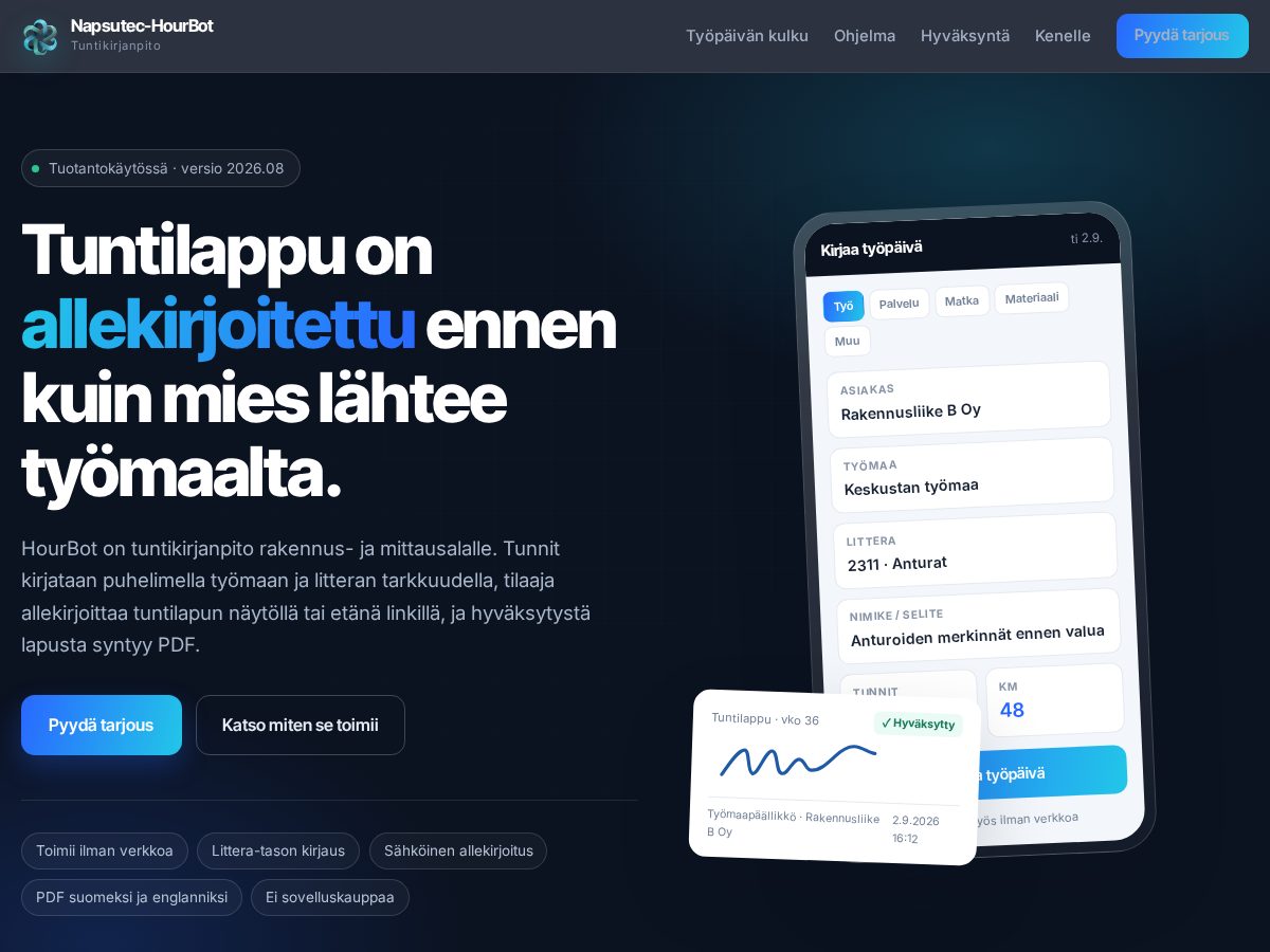 Landing-page snapshot of napsutec.pro
