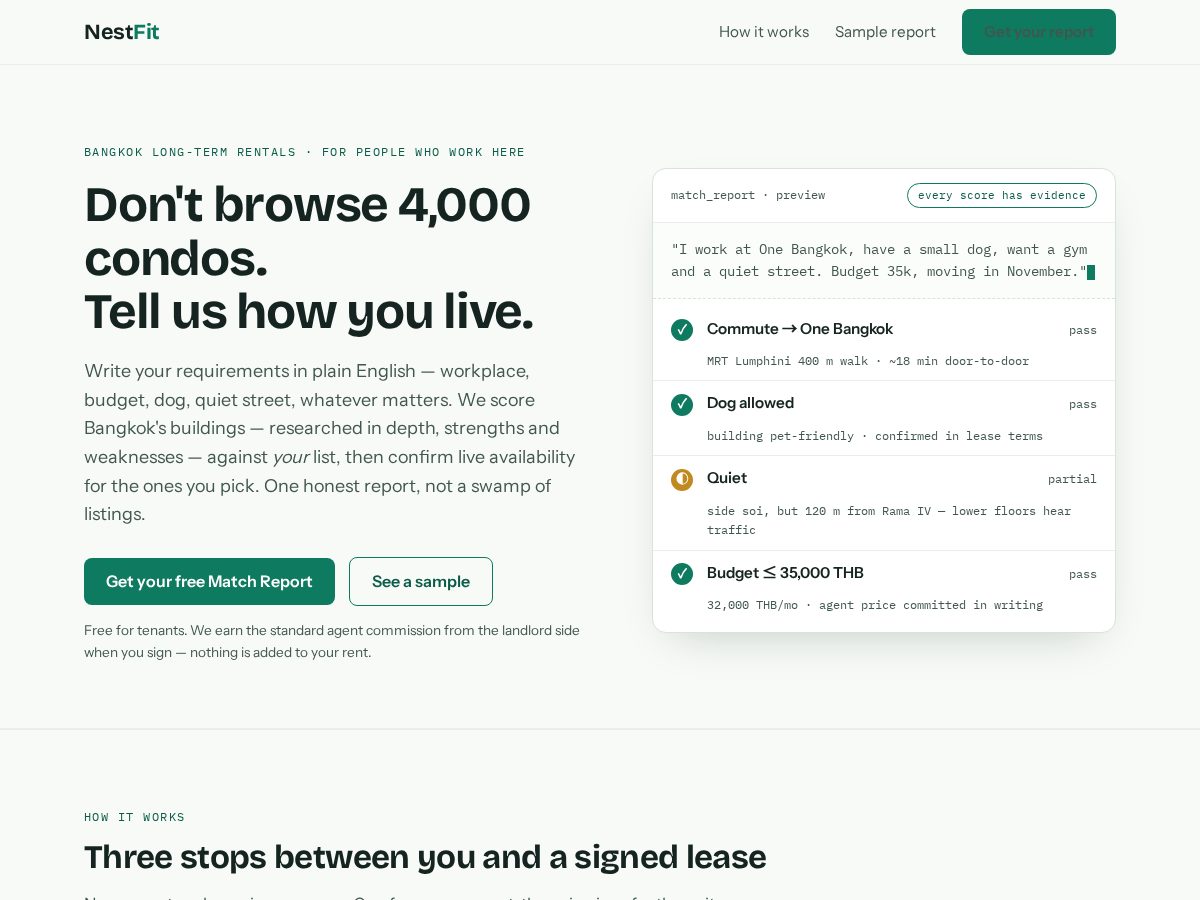 Landing-page snapshot of nestfitbkk.com
