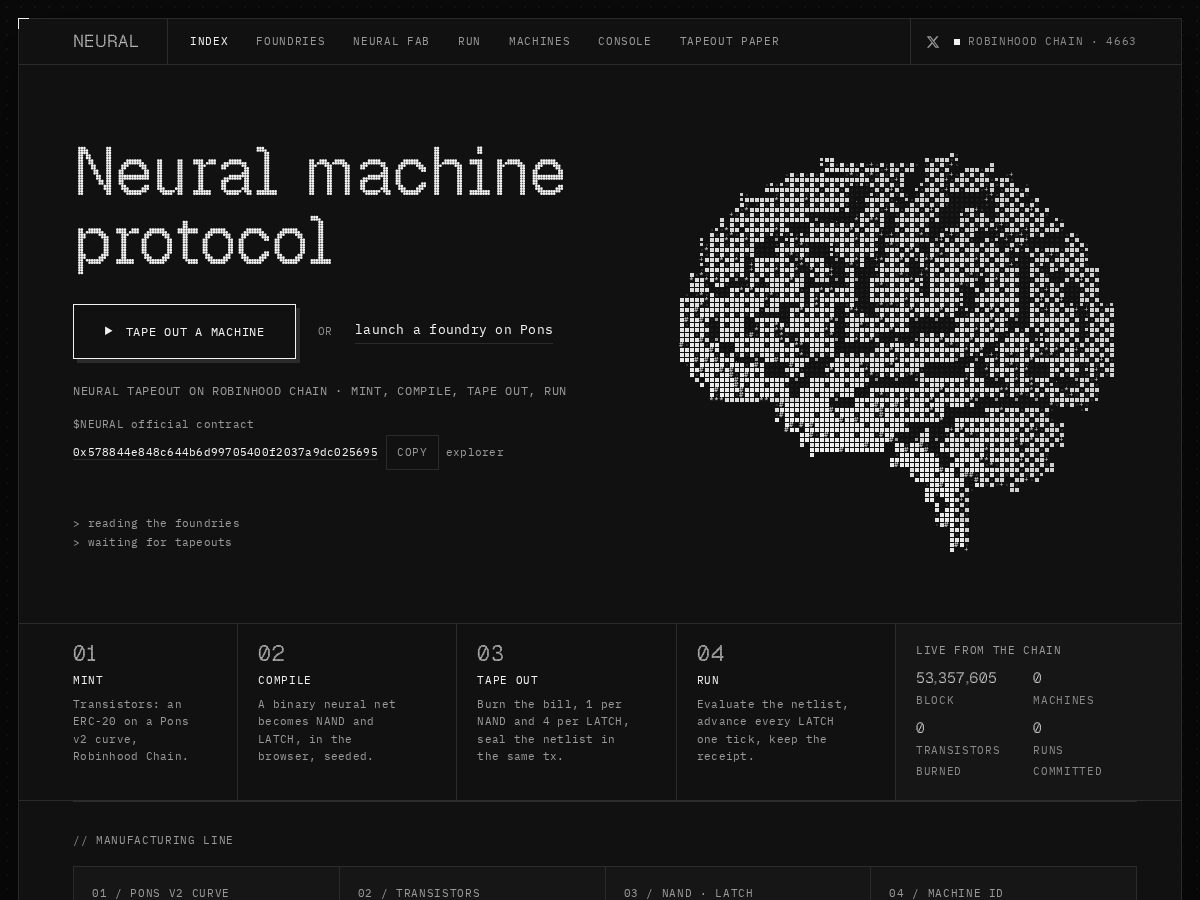 Landing-page snapshot of neuralprotocol.live