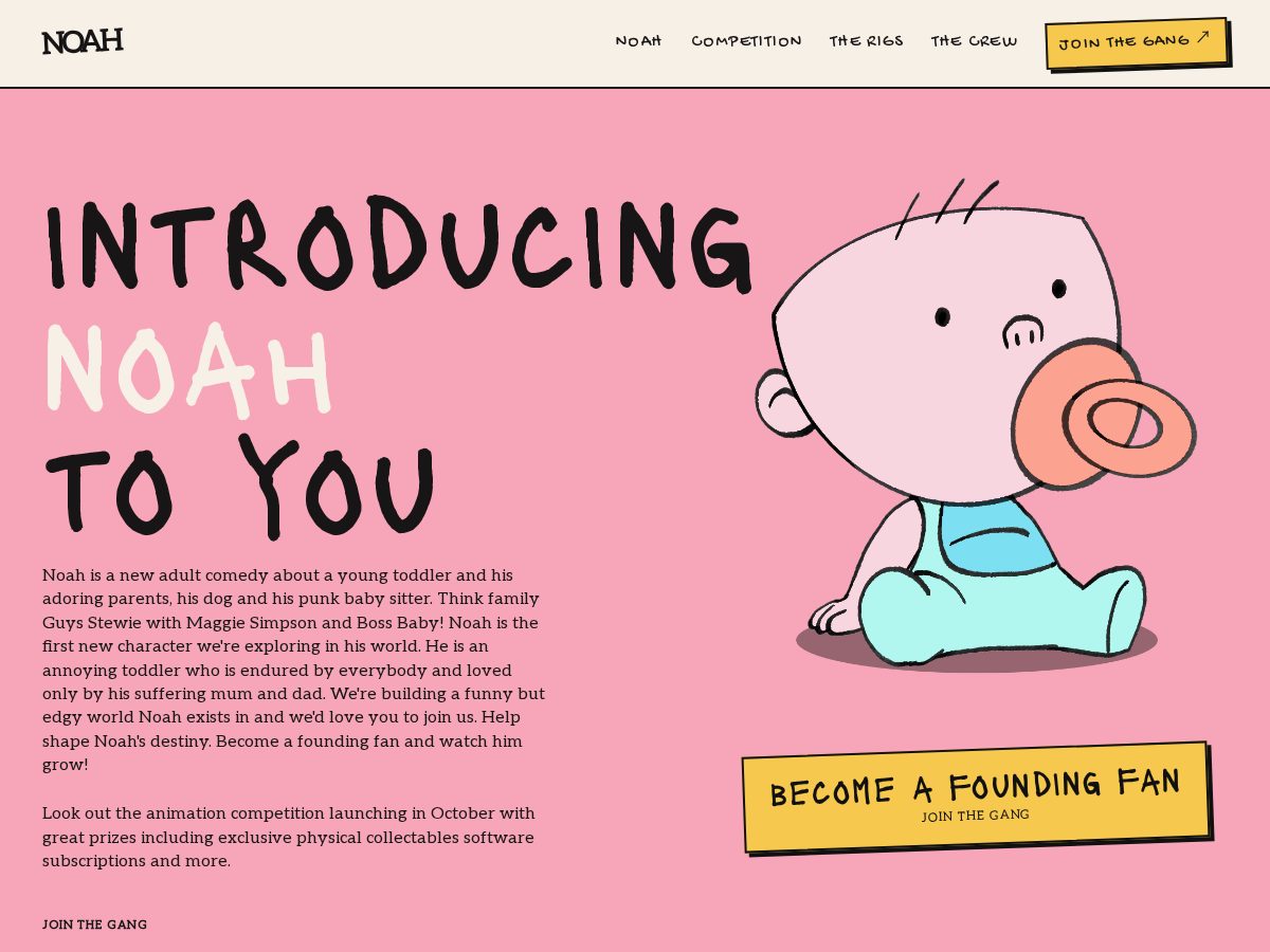Landing-page snapshot of noahtoddler.com