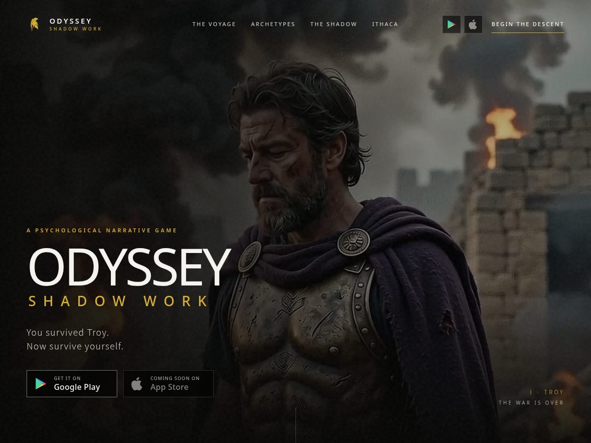 Landing-page snapshot of odysseyshadowwork.com