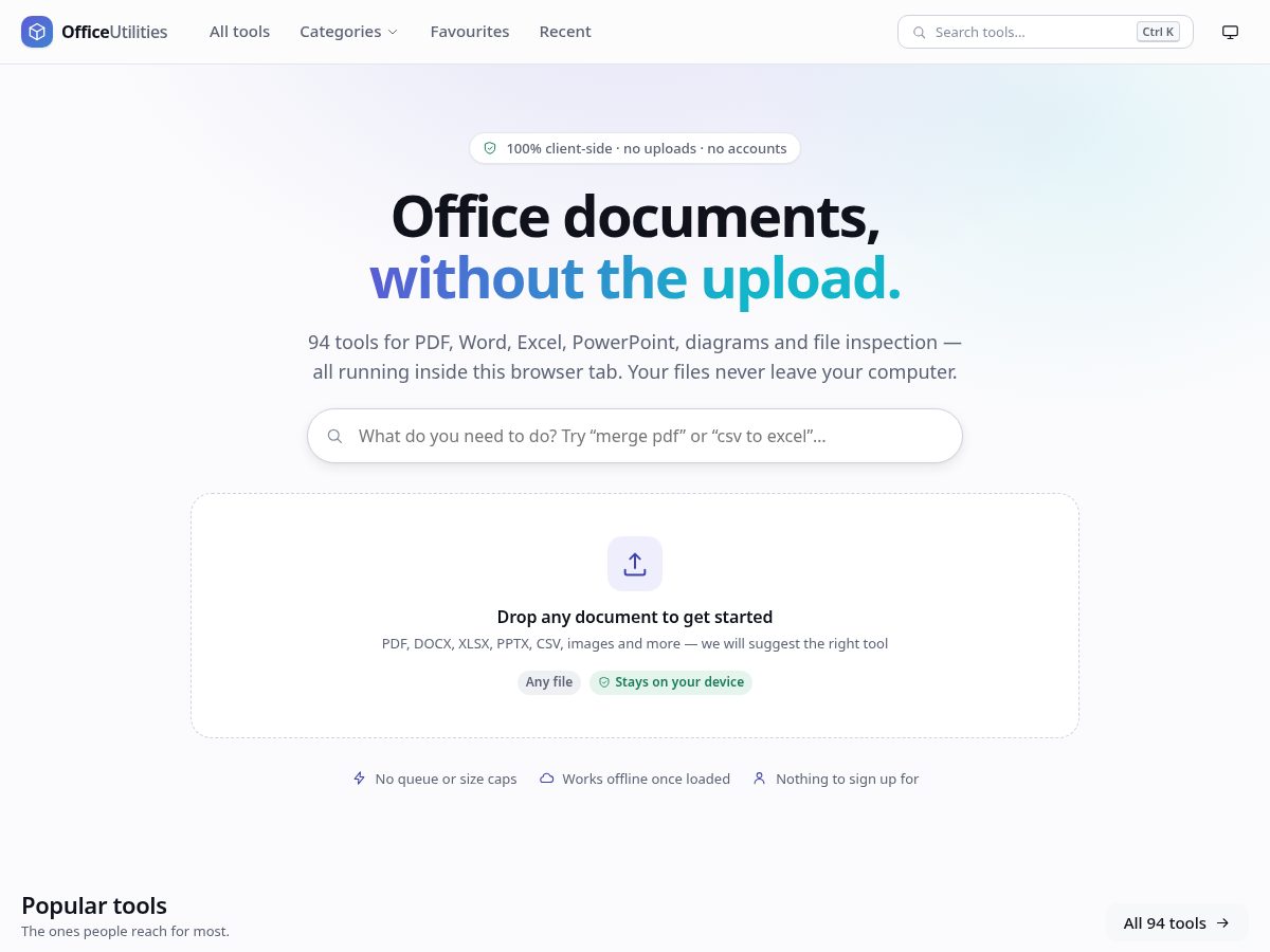 Landing-page snapshot of office-utilities.org