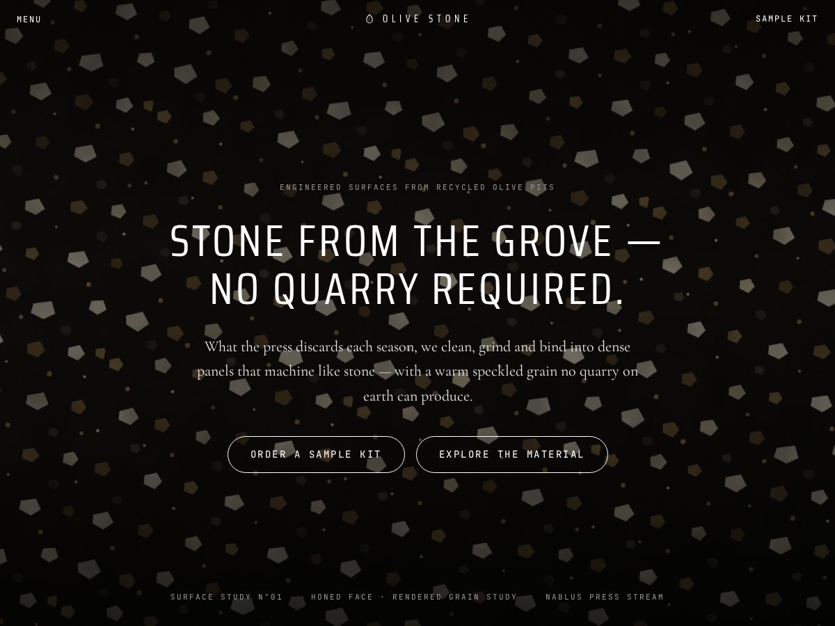 Landing-page snapshot of olivestonesurfaces.com