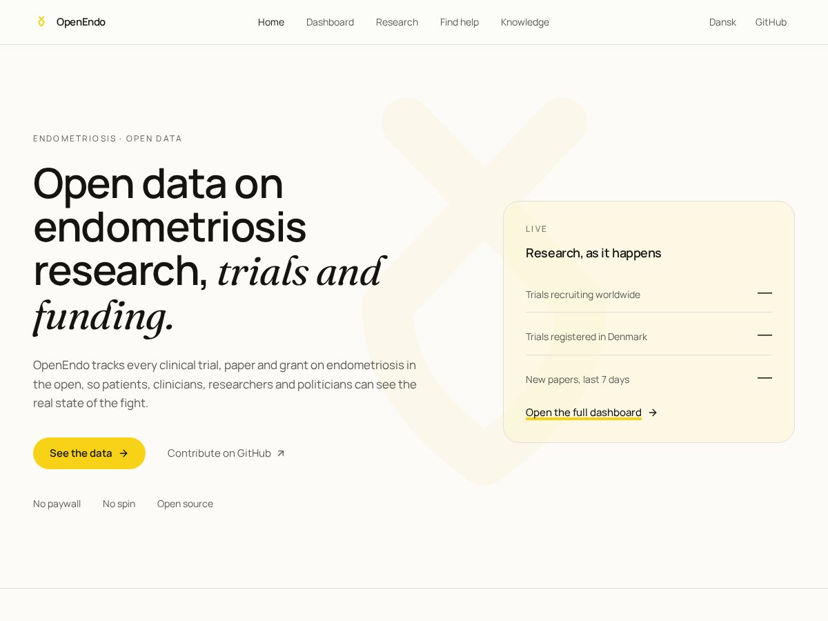 Landing-page snapshot of openendo.org