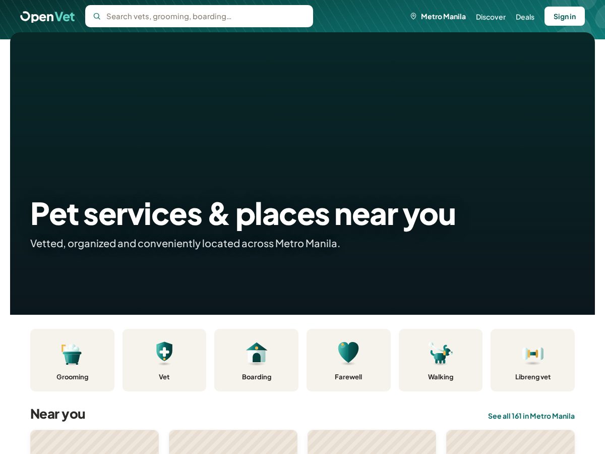 Landing-page snapshot of openvet.now
