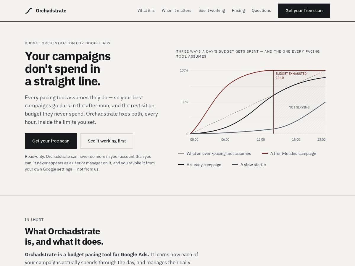 Landing-page snapshot of orchadstrate.com