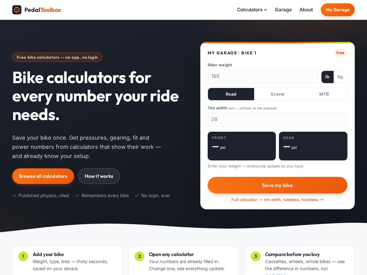 Landing-page snapshot of pedaltoolbox.com