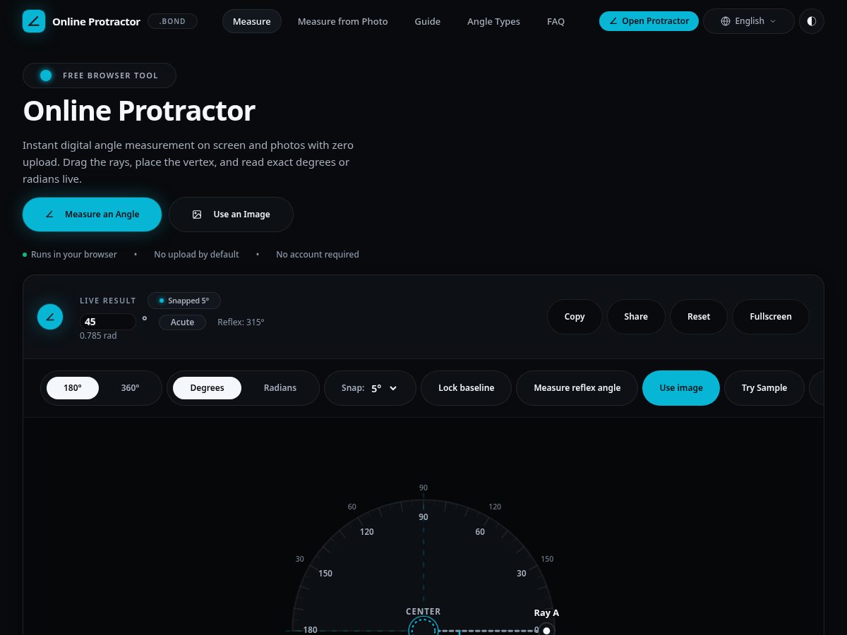 Landing-page snapshot of protractor.bond